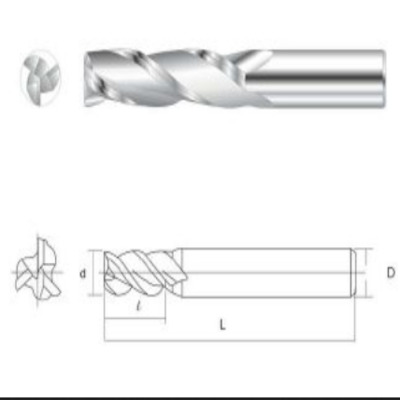 3 Flute Solid Carbide Corner Radius End Mill